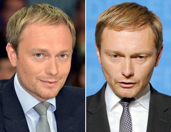 Gleiches Problem - selbe Lösung. Auch FDP-Chef Christian Lindner (35) wünschte sich mehr Haare auf dem Kopf und ließ sich selbige dorthin verpflanzen. Im letzten September kommentierte er die Spekulationen über seine neue Haarpracht bei Twitter mit einem Zitat seines Leidensgenossen: "Ich finde, das Ergebnis ist ganz cool geworden, oder?"
