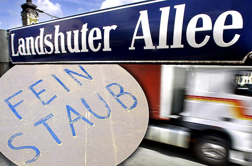 Ein Laster fährt auf der Landshuter Allee &ndash; und über 100 000 andere Autos auch. Das bedeutet: Feinstaub-Alarm! Auch das Tempolimit von 50 Stundenkilometern ändert daran nur wenig.