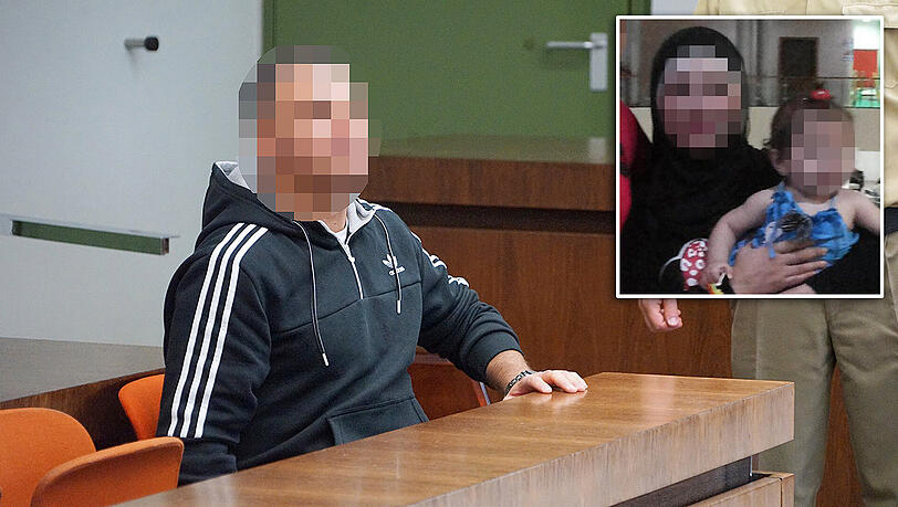 Wegen Mordes angeklagt: Osman N. bestreitet weiter, seine Frau (kleines Bild) erstochen zu haben.