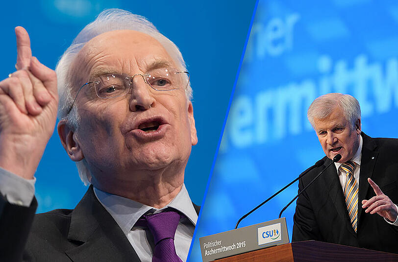 Politischer Aschermittwoch der CSU in Passau: Edmund Stoiber und Horst Seehofer (r.).