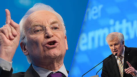 Politischer Aschermittwoch der CSU in Passau: Edmund Stoiber und Horst Seehofer (r.).