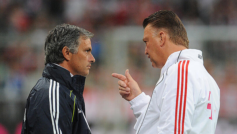 José Mourinho (links) und Louis van Gaal. José Mourinho (links) und Louis van Gaal.