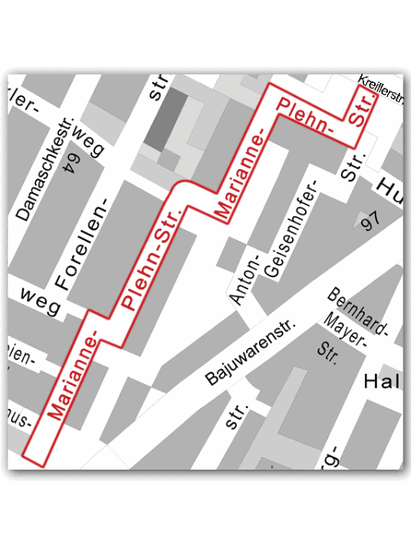 Hier verläuft die Marianne-Plehn-Straße.