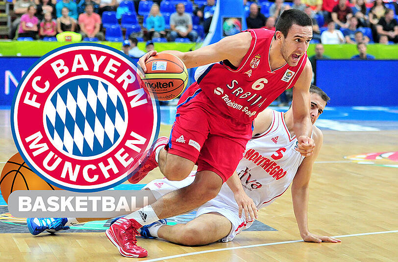 Der Neuzugang der FC Bayern Basketballer Vasilije Micic - hier beim Spiel der EuroBasket 2013 gegen Montenegro.