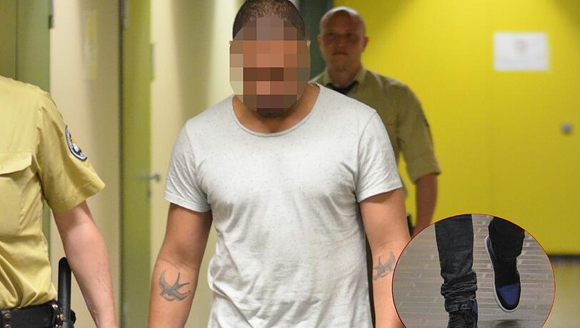 Nico H. (26) wird von einem Justizwachtmeister in neuen Nike-Sportschuhen aus der U-Haft in den Münchner Gerichtssaal geführt. Er ist geständig und will den Schaden wiedergutmachen. Nico H. (26) wird von einem Justizwachtmeister in neuen Nike-Sportschuhen aus der U-Haft in den Münchner Gerichtssaal geführt. Er ist geständig und will den Schaden wiedergutmachen.