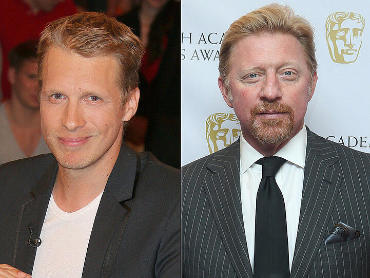 Oliver Pocher (l.) beglückwünscht Boris Becker