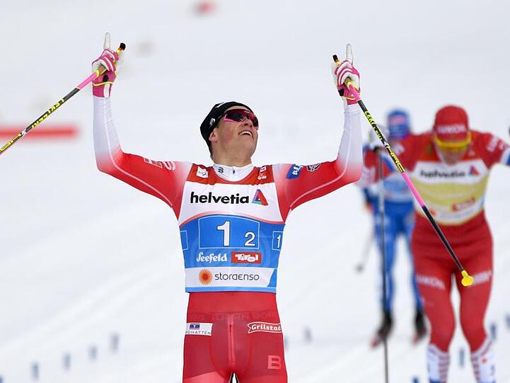Nächster Sieg: Der Norweger Johannes Kläbo setzte sich auch im Teamsprint durch.
