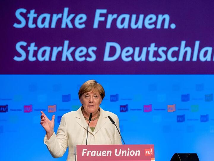 Bundeskanzlerin Angela Merkel während des Bundesdelegiertentags der Frauen Union.