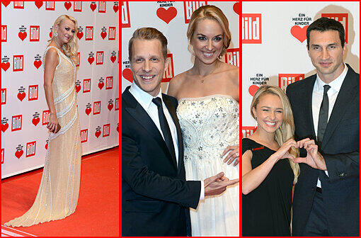 Jenny Elvers, Oliver Pocher, Sabine Lisicki, Wladimir Klitschko und seine Verlobte, US-Schauspielerin Hayden Panettiere: Die Herz-für-Kinder-Gala.