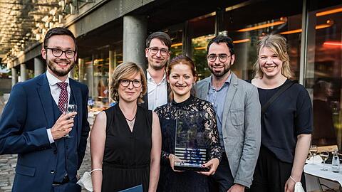Ausgezeichnet in der Kategorie "Bestes lokales Digitalprojekt" (v.l.): Paul Nöllke, Sophie Anfang, Felix Müller, Emily Engels, Lukas Schauer und Jeanne Jacobs.