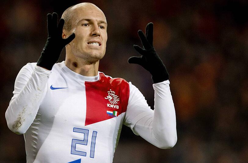 Arjen Robben vom FC Bayern im Nationaltrikot der Niederlande.