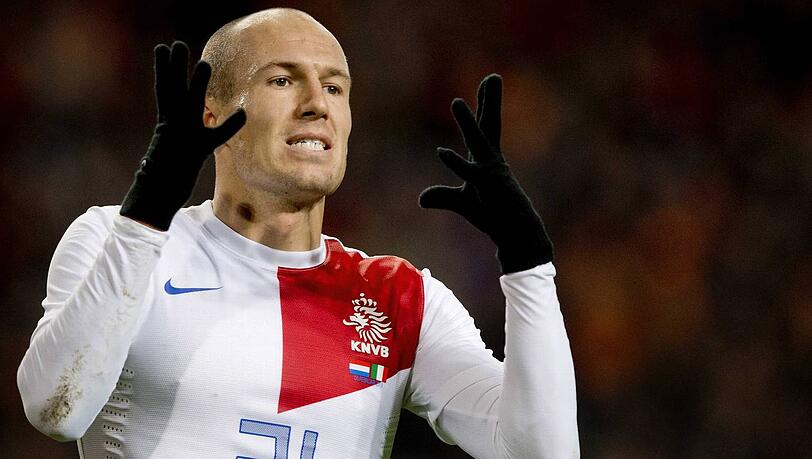 Arjen Robben vom FC Bayern im Nationaltrikot der Niederlande.