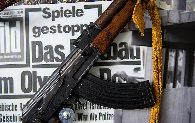 Eine Waffe der Terroristen, die die Olympischen Spiele 1972 überfallen haben