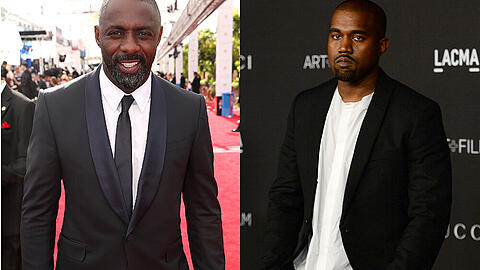Kanye West (rechts) würde Idris Elba gerne als James Bond sehen