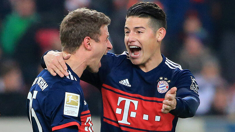 Krönte seine starke erste Hälfte mit dem Treffer zum 2:0: James Rodriguez