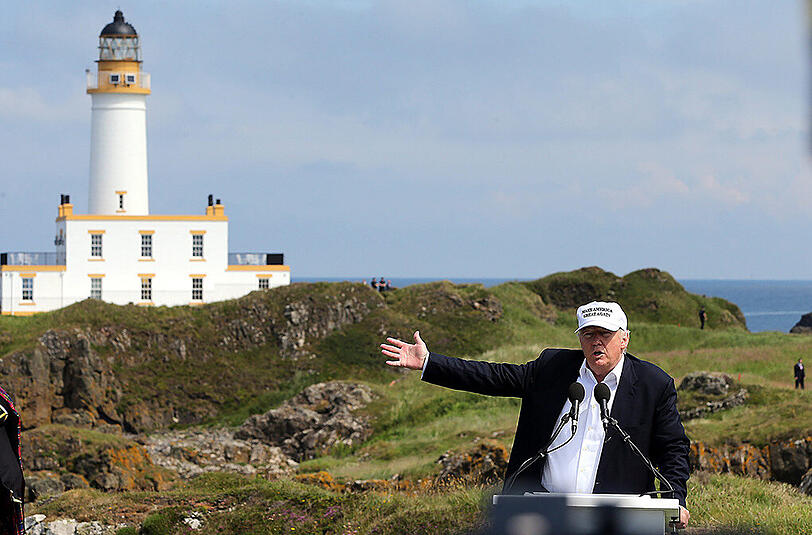 US-Präsidentschaftskandidat Donald Trump bei seinem Besuch in Schottland.