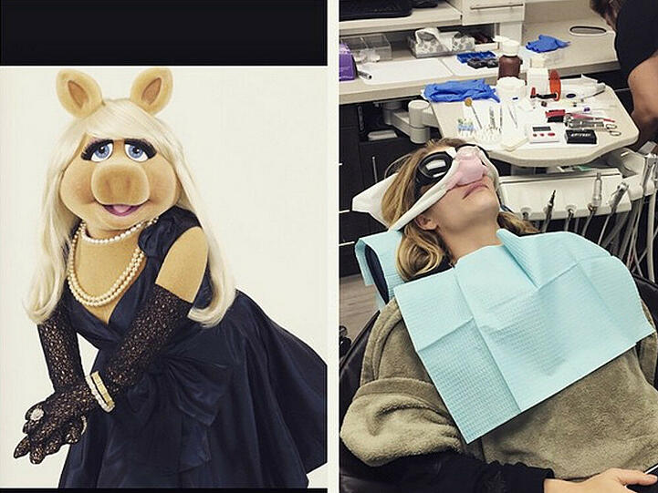 Nicht nur LeAnn Rimes fällt die verblüffende Ähnlichkeit zu Miss Piggy auf