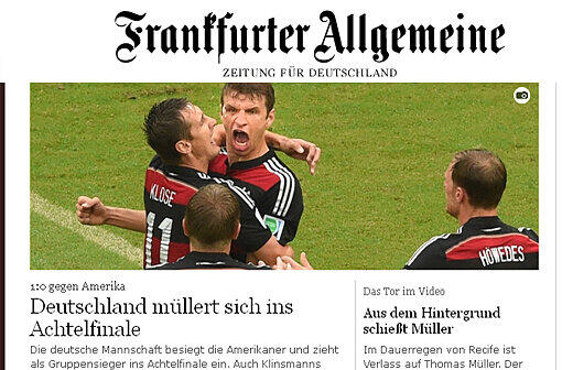 Bei der "Frankfurter Allgemeinen" hat man dank Müller gegen "Amerika" gewonnen.
