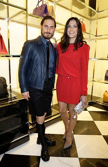 Im neuen Prada-Store: Clemens Schick und Bettina Zimmermann.