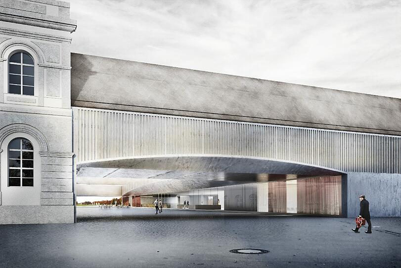 "Warmtoniger Sichtbeton": So planten die Architekten die Fassade 2014.