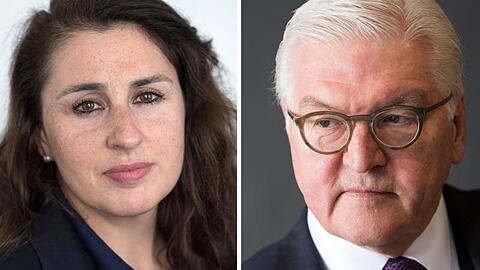 Die Bildkombo zeigt die Rechtsanwältin Seda Basay-Yildiz und Bundespräsident Frank-Walter Steinmeier. Fotos: Roessler/von Jutrczenka