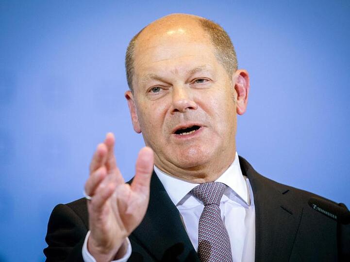 Olaf Scholz (SPD), Bundesminister der Finanzen, spricht auf einer Pressekonferenz. Foto: Kay Nietfeld/Archivbild