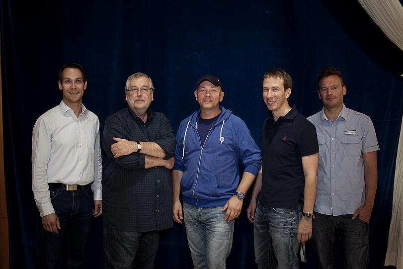 Das Inszenierungsteam "Im weißen Rössl": Michael Otto (Dramaturgie), Rainer Sinell (Bühne und Kostüme), Josef E. Köpplinger (Regie), Michael Brandstätter (Musikalische Leitung), Karl Alfred Schreiner (Choreografie).