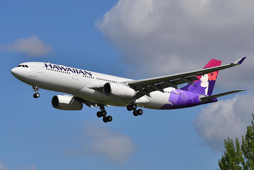 Platz 2: Hawaiin Airlines. 51 Flugzeuge in der Flotte. Pünktlichkeitsquote: 92,3 Prozent.