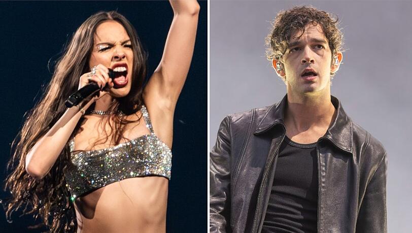 Olivia Rodrigo sowie Matty Healy und seine Band The 1975 gehören zu den Headlinern von Glastonbury. Olivia Rodrigo sowie Matty Healy und seine Band The 1975 gehören zu den Headlinern von Glastonbury.
