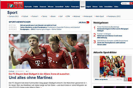 Die Bayern im Torrausch: Lesen Sie hier die Pressestimmen nach dem 6:1-Knaller gegen Stuttgart