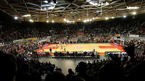 Der Audi Dome, die Spielstätte der Basketballer des FC Bayern.