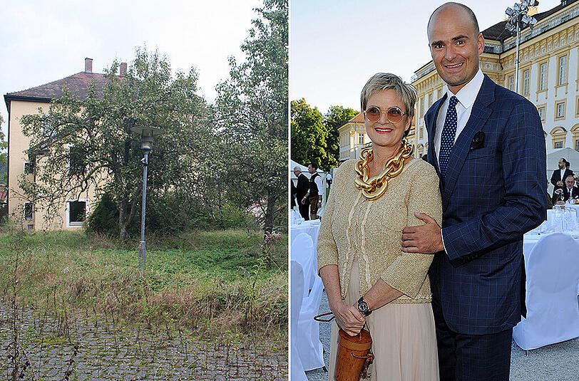 Um dieses Grundstück in Donaustauf mit dem alten Forsthaus geht es in dem Verfahren. Rechts Fürstin Gloria von Thurn und Taxis mit ihrem Sohn Fürst Albert.