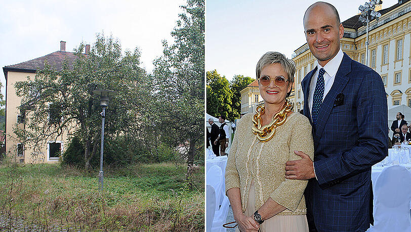 Um dieses Grundstück in Donaustauf mit dem alten Forsthaus geht es in dem Verfahren. Rechts Fürstin Gloria von Thurn und Taxis mit ihrem Sohn Fürst Albert.
