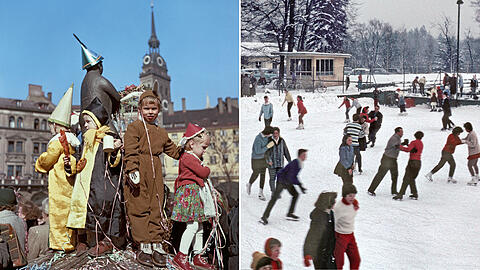 Fasching und Eislaufen: Auch Teil 6 der AZ-Serie begeistert mit historischen Aufnahmen.