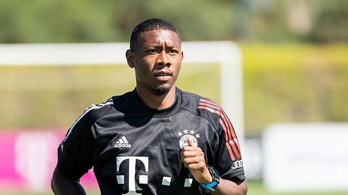 David Alaba vom FC Bayern München läuft während einer Trainingseinheit.