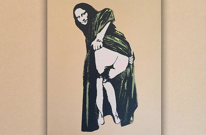 Mona Lisa in ungewohnter Pose - diese und weitere Street-Art-Werke gibt's in der Galerie Kronsbein zu sehen.