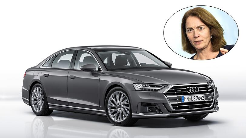 Dr. Katarina Barley, Bundesministerin der Justiz und für Verbraucherschutz: Audi A8 3.0 TDI L quattro mit einem CO2-Ausstoß von 235 g/km.