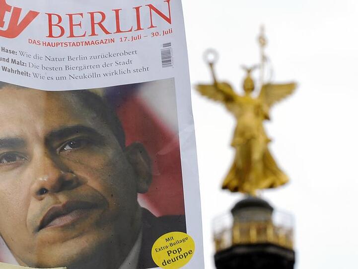 Obama wird seine Rede in Berlin vor der Siegessäule halten.
