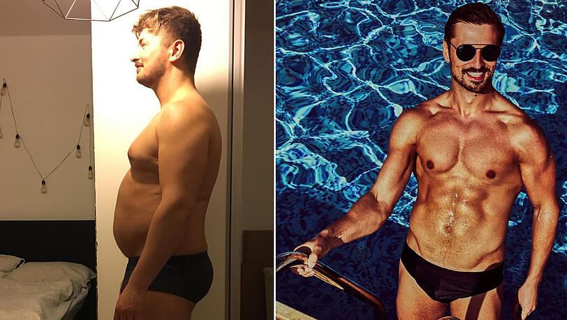 Krasse Verwandlung: "Prince Charming" Nicolas Puschmann hat vor der Show etliche Kilos abgespeckt.