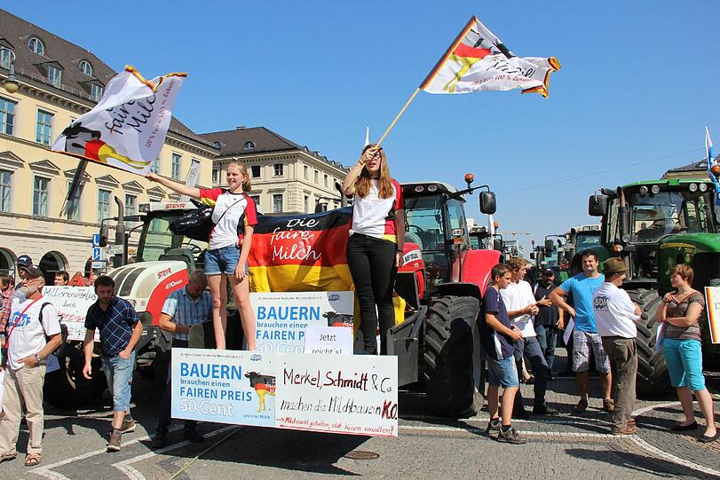 Die Staffelfahrt der Milichbauern findet am Dienstag ihren Abschluss bei der Demo am Odeonsplatz