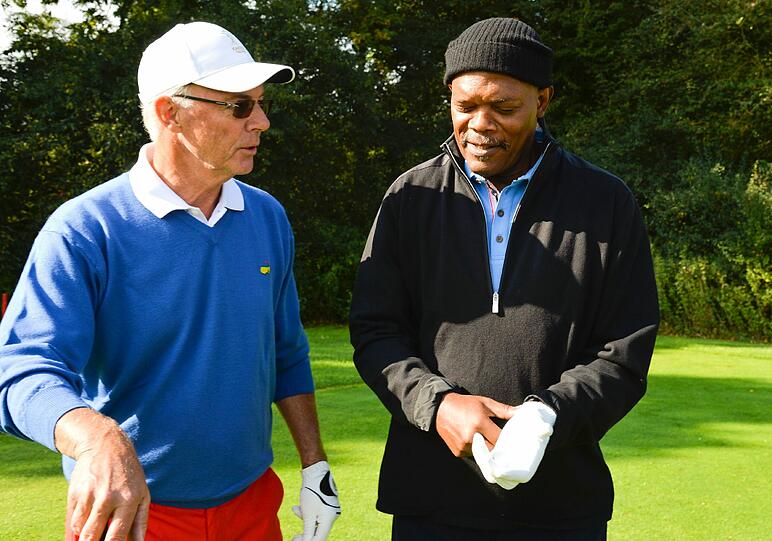 Franz Beckenbauer (l.) und Samuel L. Jackson in Bad Griesbach. Foto: API