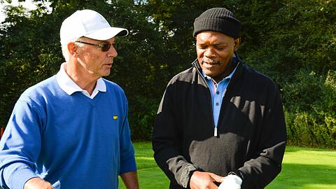 Franz Beckenbauer (l.) und Samuel L. Jackson in Bad Griesbach. Foto: API