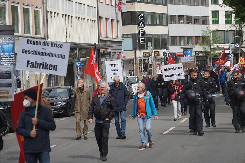 Protestaktionen zum Maifeiertag in München.