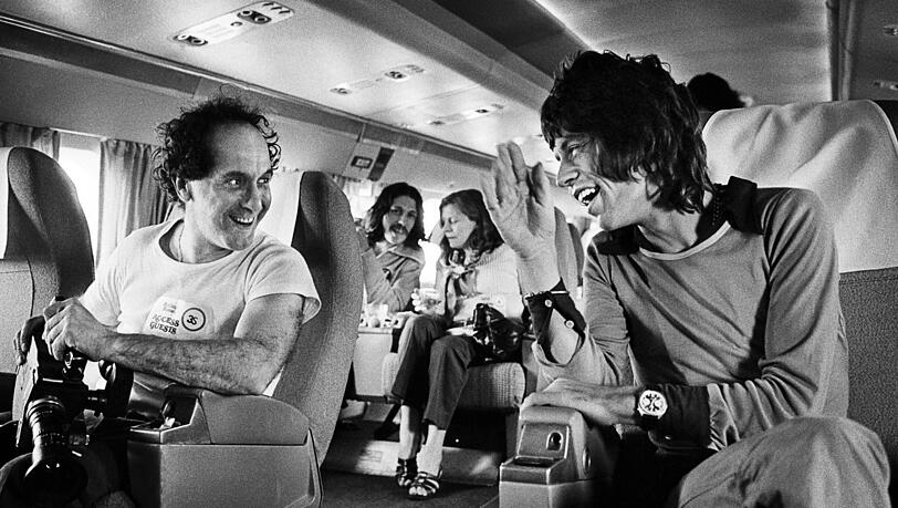 Robert Frank (links) und Mick Jagger auf Tour.