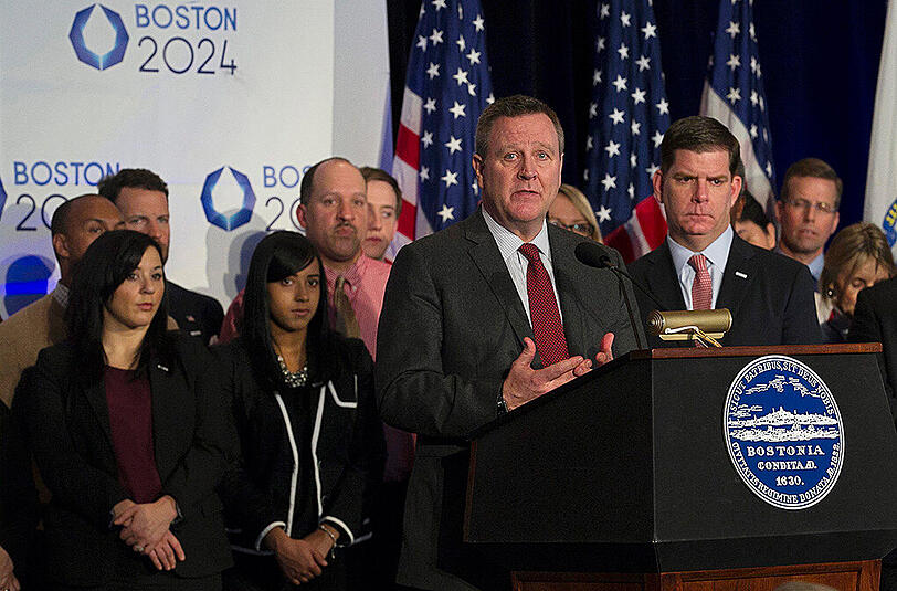 Scott Blackmun (m.), der Geschäftsführer des USOC. Boston wird nicht mehr als Olympia-Austragungsort gehandelt. (Archivbild)