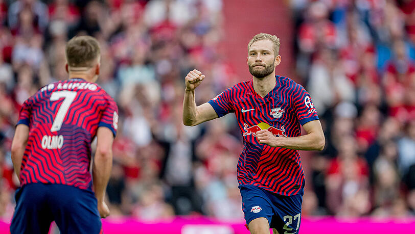 Bei RB Leipzigs 3:1-Sieg in der Allianz Arena lieferte Neuzugang Konrad Laimer bereits eine überzeugende Vorstellung ab. Bei RB Leipzigs 3:1-Sieg in der Allianz Arena lieferte Neuzugang Konrad Laimer bereits eine überzeugende Vorstellung ab.