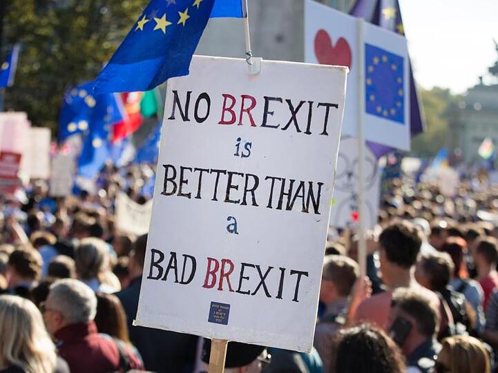 Demonstration für ein zweites Referendum über den EU-Austritt: "No Brexit is better than a bad Brexit" (kein Brexit ist besser als ein schlechter Brexit).