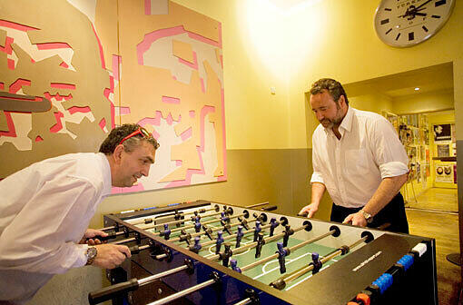 Deutsch-italienische Kicker-Kombattanten: Gennaro Bussone (links) und Stephan Kuffler.