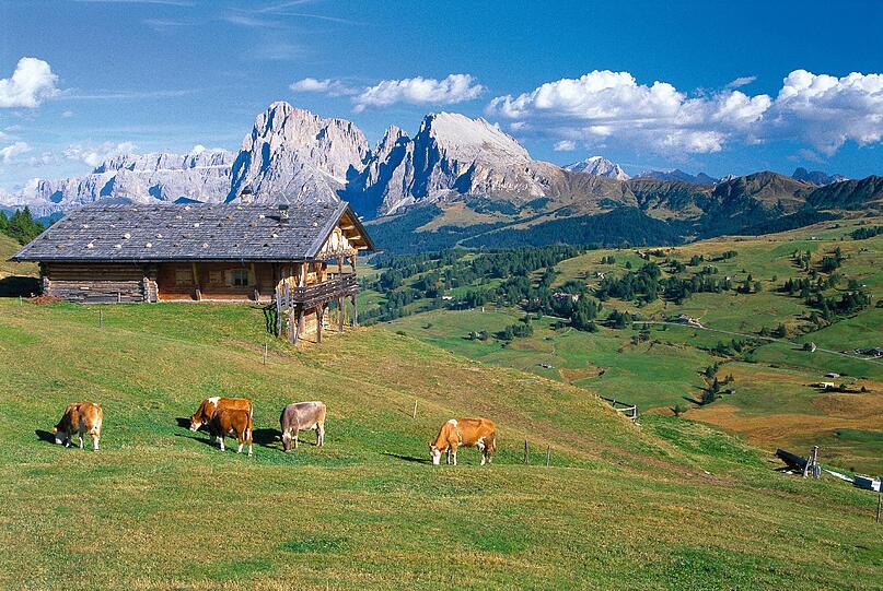 Malerisch präsentiert sich die Landschaft des Grödnertals.