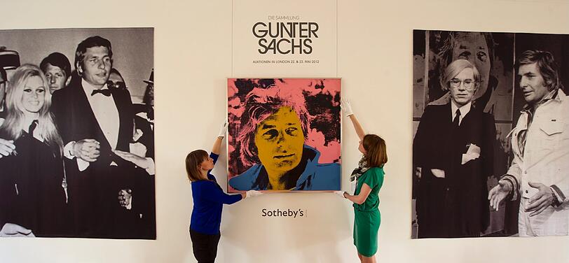 Das Gemälde "Gunter Sachs" (1972) von Andy Warhol (1928-1987) - hier noch in der Galerie Florian Sundheimer in München.